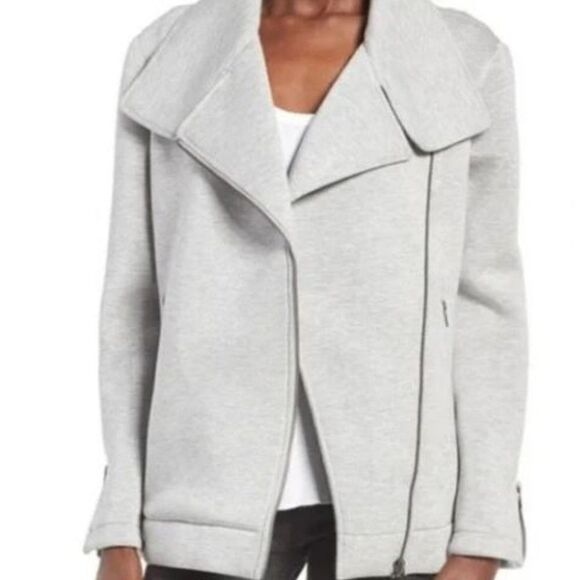 Leith Asymmetrical Zip Up Scuba Collared Jacket Sz XS - Picture 1 of 6